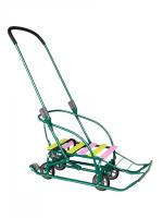 Санки-трансформер дитячі Мрія 2025 колір: зелений рейки:лаванда-лаймТМ Veloz